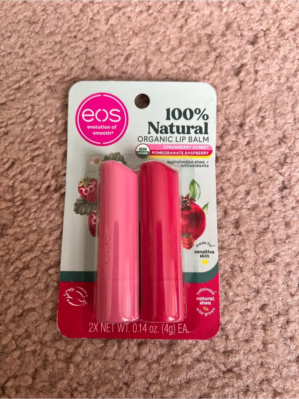 EOS Natural Lip Balm - Strawberry Sorbet and Pomegranate Raspberry